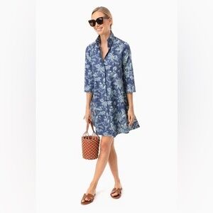 Tuckernuck Washed Blue Charlie Stand Collar Dress